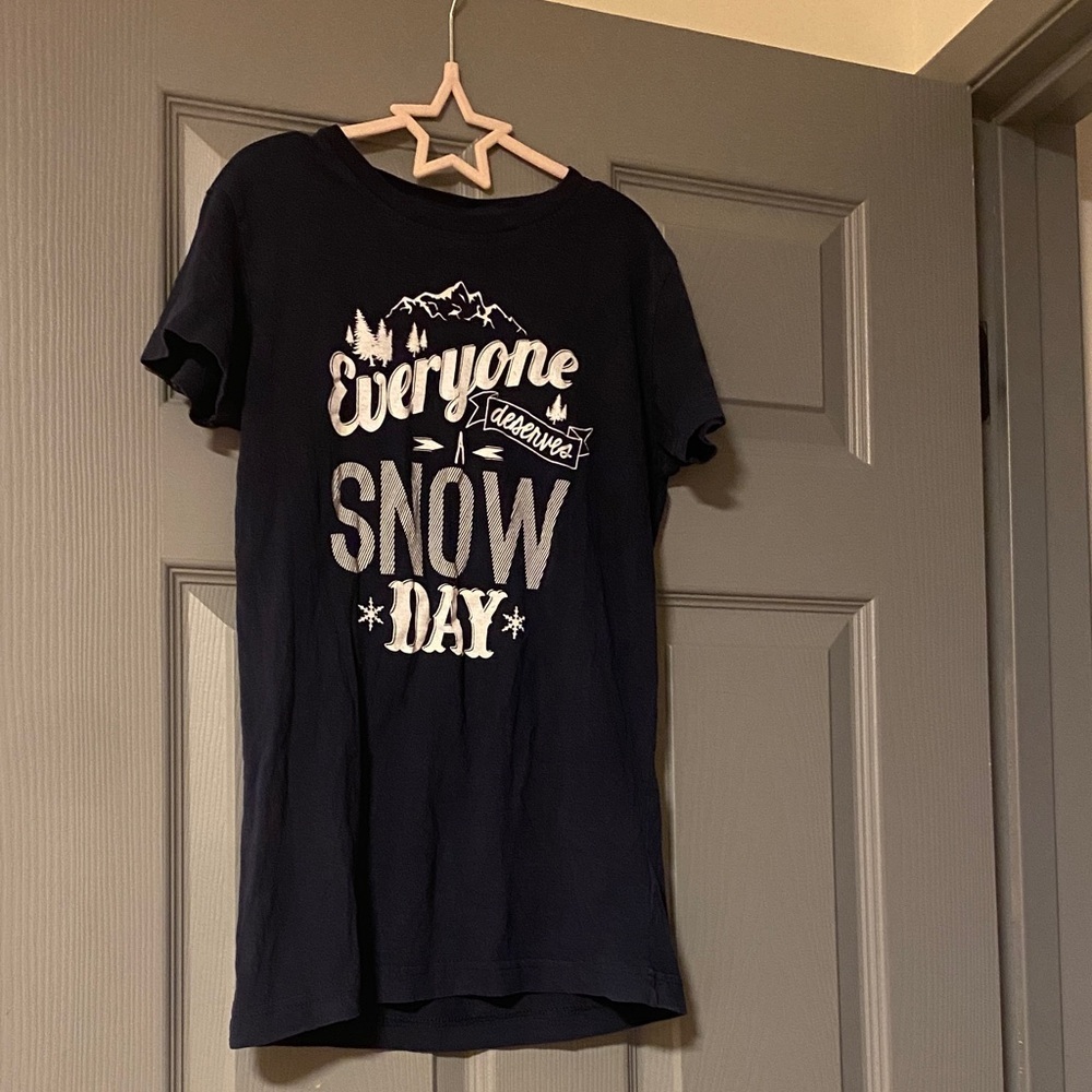 Kids Navy Blue Snow Day T-Shirt